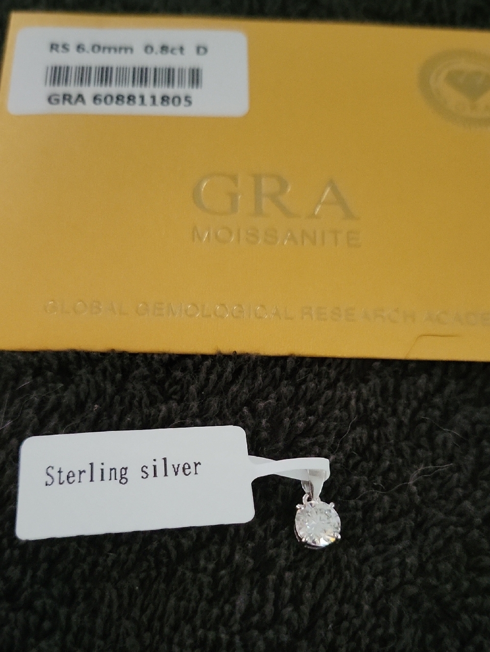 Source Unknown Sterling Silver Clear White Moissanite Pendant